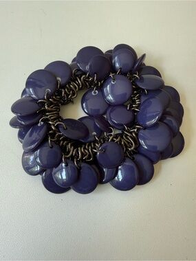 Statement Purple Disc Charm Bracelet - Women Jewelry